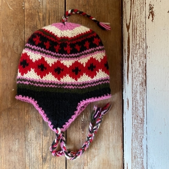 2 Winter Knit Hats Pink & Blue - Picture 4 of 8